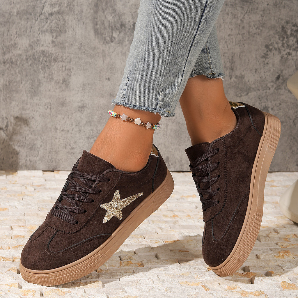 Modern Chic All-Season PU/Artificial Leather/Microfiber Leather Women's Skate Shoes | Color: Brown | Image 1