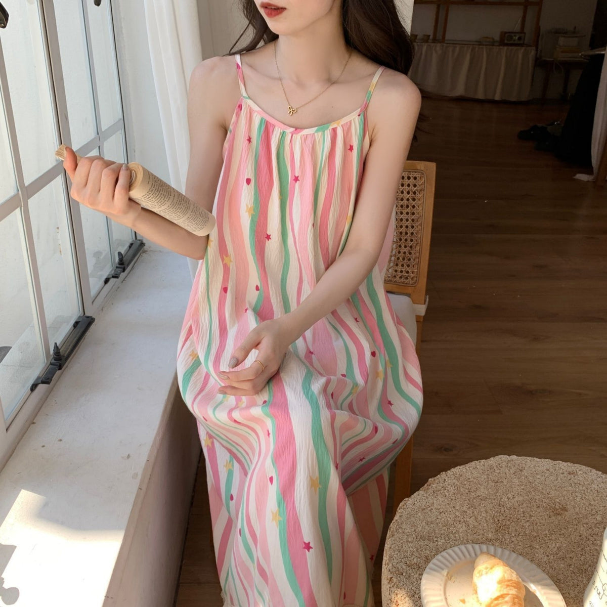 Minimalist Summer 1 Pair Women 's Sleeveless Sleep Dress | Color: Style 1 | Image 1