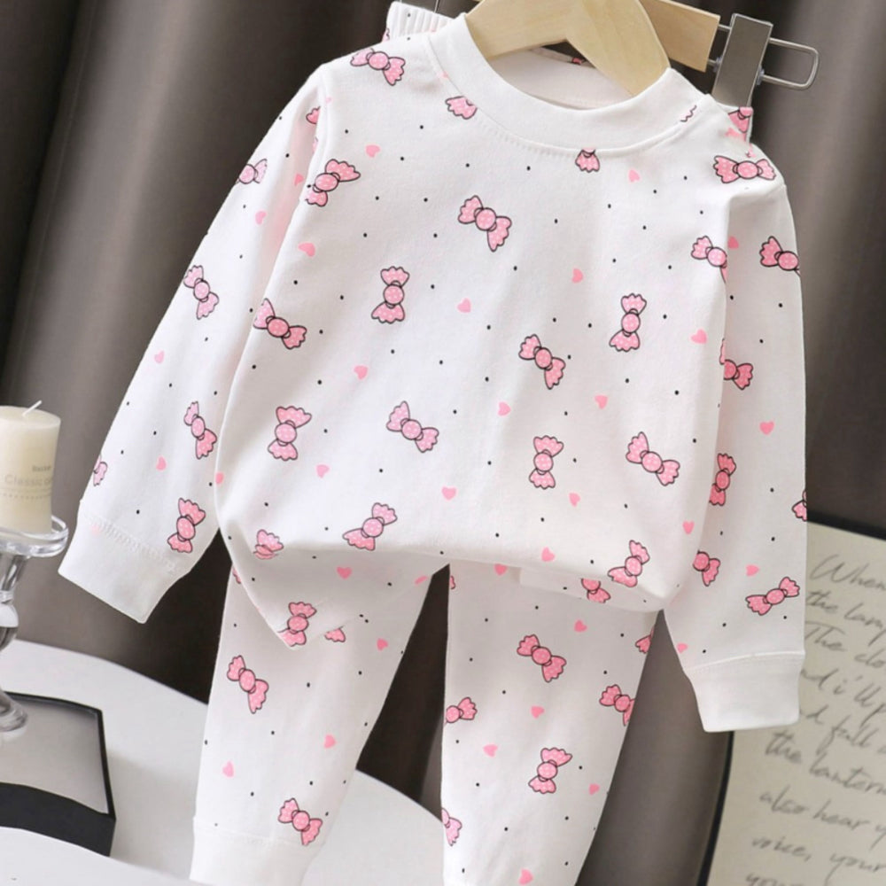 Sweet & Cute Spring 2-Piece Unisex Kids' Pajama Set, Ages 2-7 | Color: Style 1 | Image 2