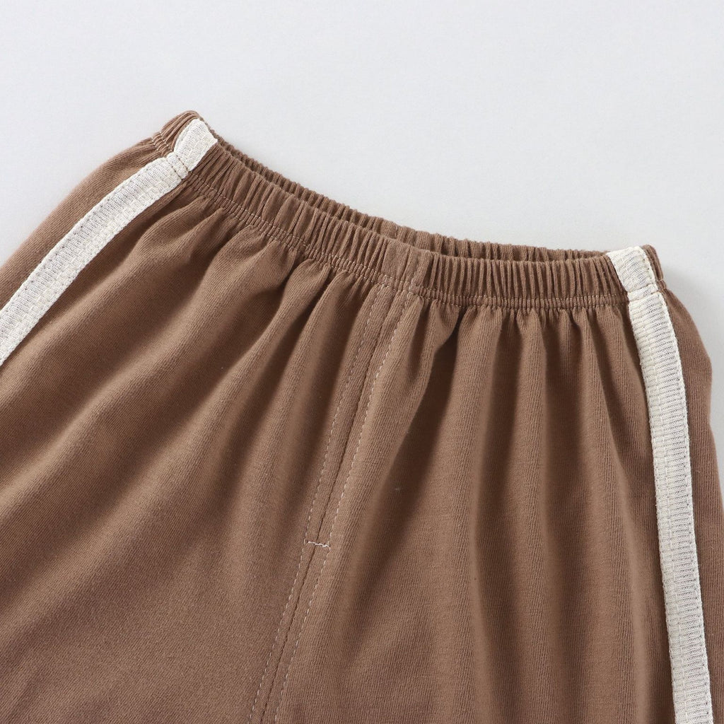 Casual Sporty Summer 2-Piece Unisex Baby Pants Suit, Ages 1-24 Months | Color: Coffee | Image 2
