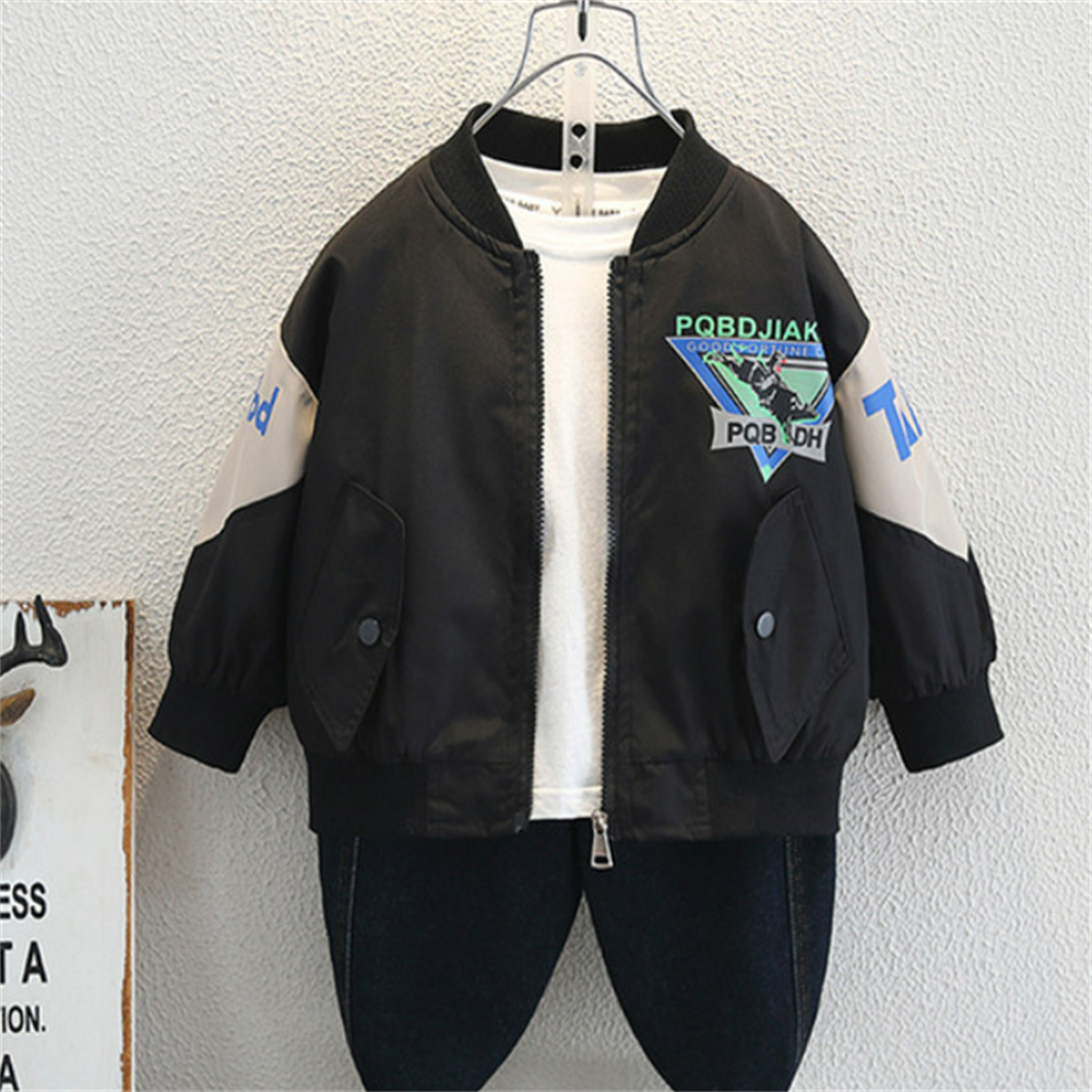 Modern Chic All-Season Casual Sporty Spring Boys' Jacket, Ages 2-11 | Color: Black | Image 1