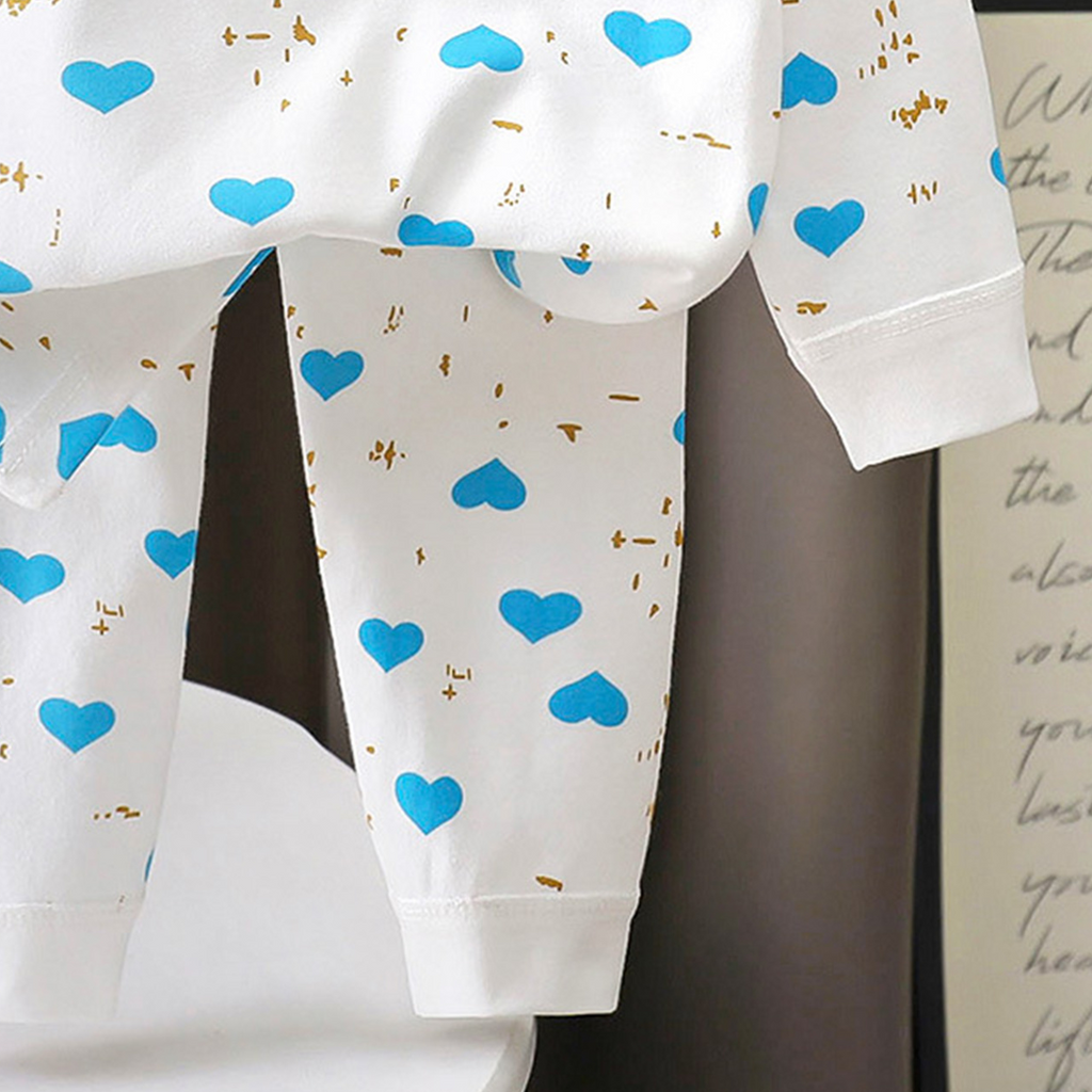 Minimalist Spring 2-Piece Unisex Kids' Pajama Set, Ages 2-7 | Color: Blue | Image 2