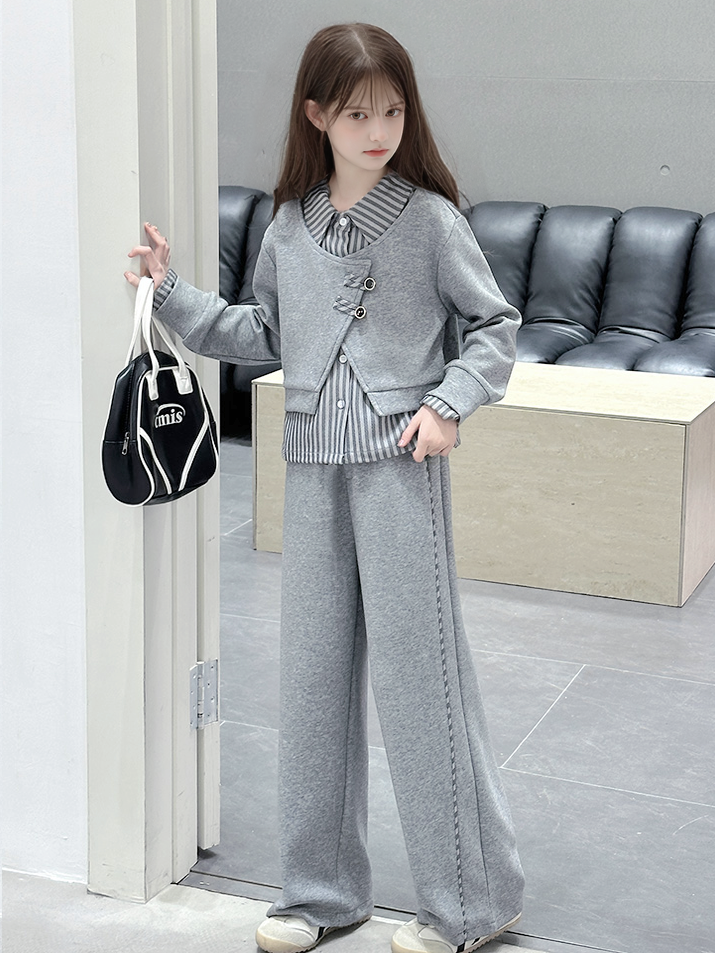 Trendy 2-Piece Girls' Pants Suit, Ages 4-14
