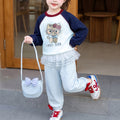 Modern Chic All-Season Casual Sporty Autumn 2-Piece Girls' Pants Suit, Ages 2-9 | Color: Navy | Image 1