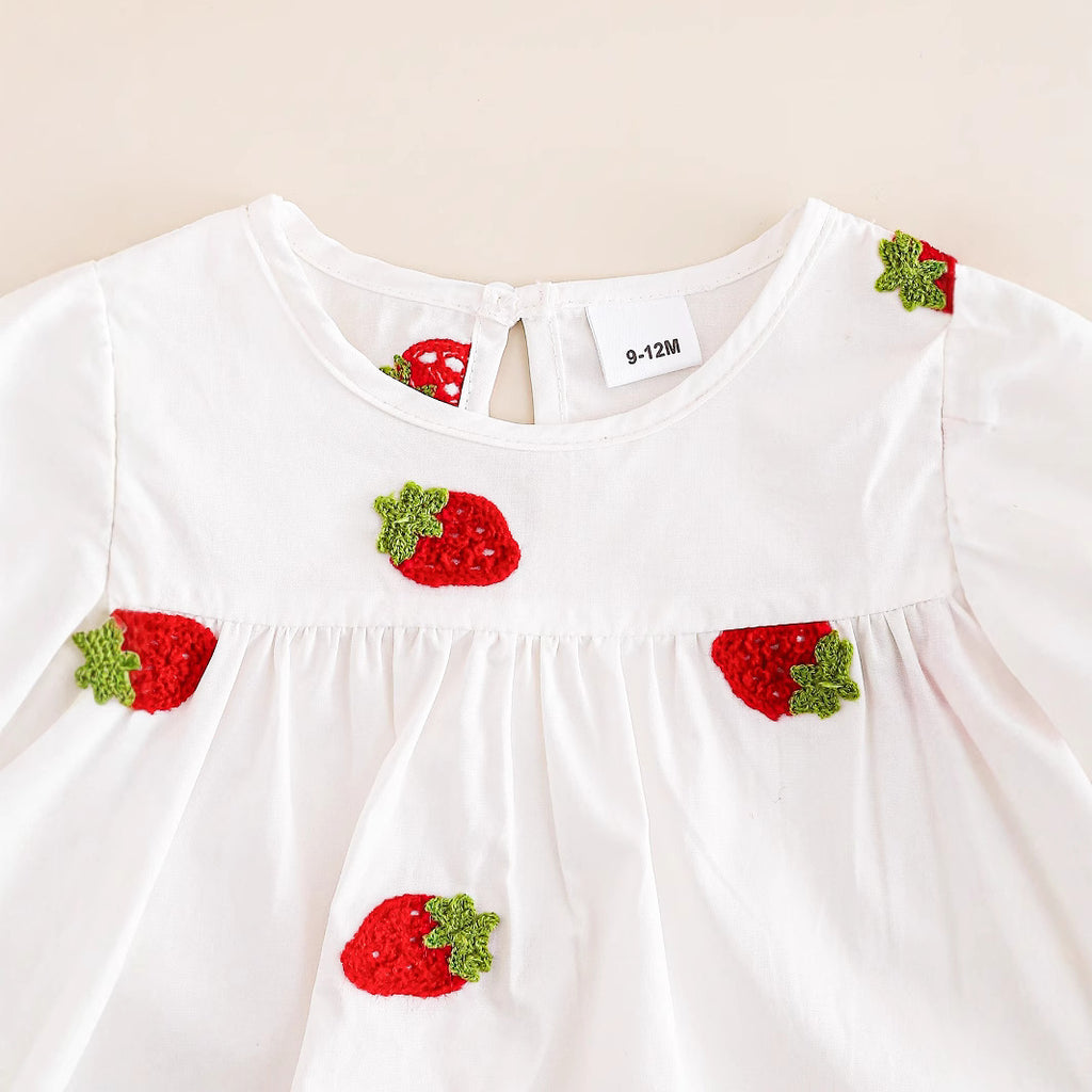 Sweet & Cute Autumn 2-Piece Baby Girls' Pants Suit, Ages 0-24 Months | Color: White&Blue | Image 2