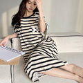 Minimalist Summer Women 's Short  Sleeve Sleep Dress | Color: Style 1 | Image 1