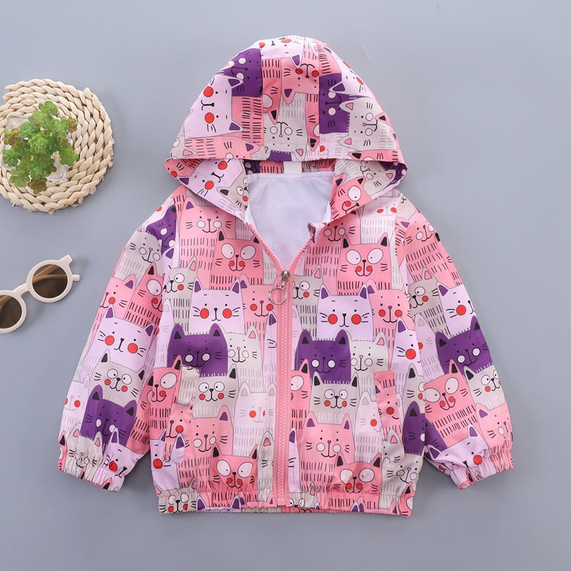 Modern Chic All-Season Casual Sporty Autumn Girls' Jacket, Ages 2-9 | Color: As the Picture | Image 1
