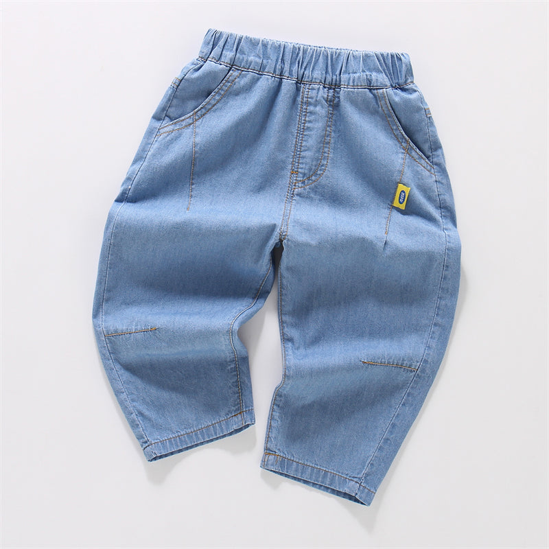 Casual Sporty Autumn Boys' Jeans, Ages 2-9 | Color: Light Blue | Image 2