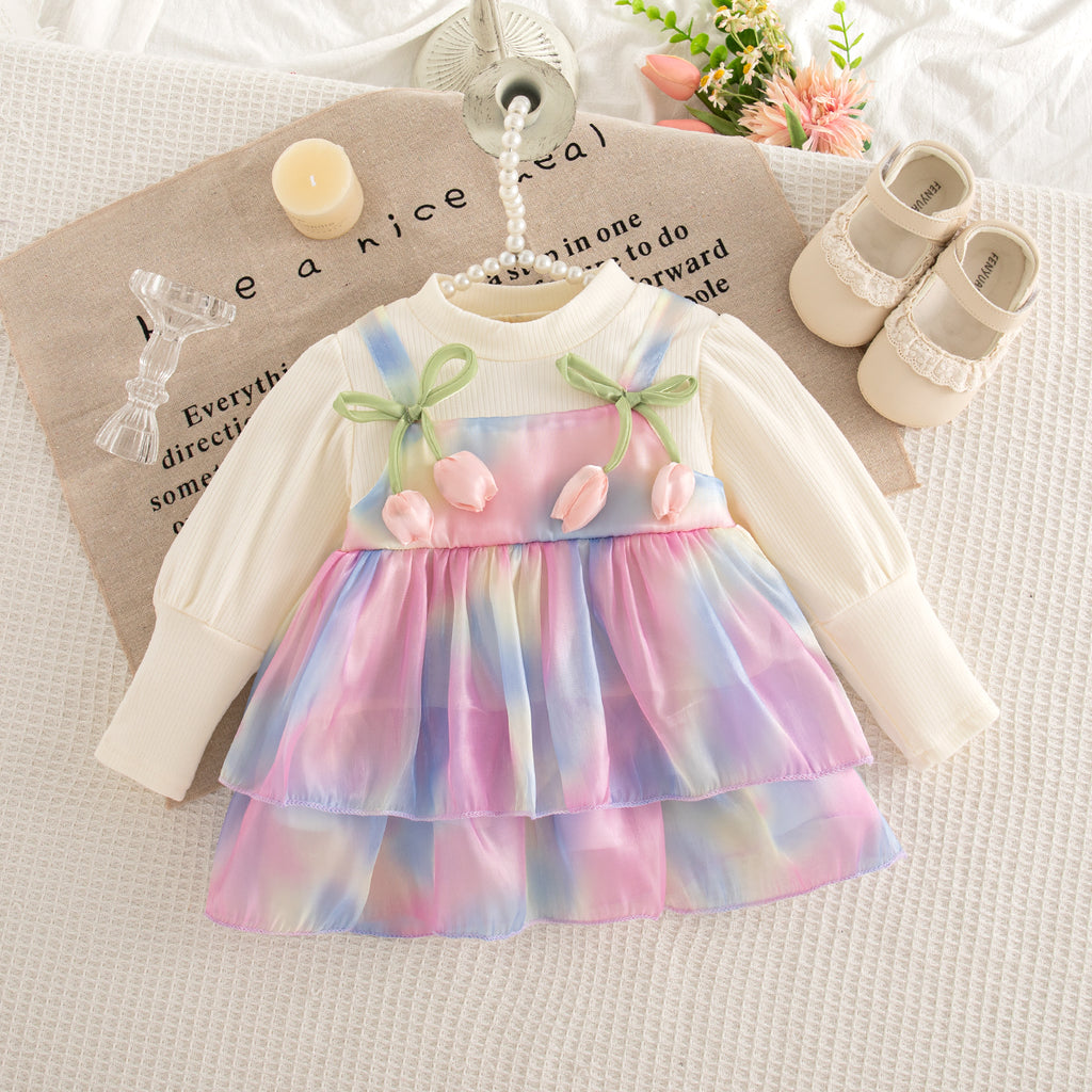 Sweet & Cute Autumn Baby Girls' Dress, Ages 6-24 Months | Color: Purple | Image 1
