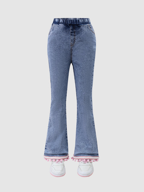 Sweet & Cute Autumn Girls' Jeans, Ages 3-11 | Color: Blue | Image 1