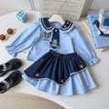 Modern Chic All-Season Trendy Autumn 2-Piece Girls' Dress Suit, Ages 2-9 | Color: Blue | Image 1