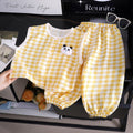 Minimalist Summer 2-Piece Unisex Kids' Pants Suit, Ages 2-9 | Color: Yellow | Image 1