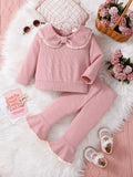 Sweet & Cute Autumn 2-Piece Baby Girls' Pants Suit, Ages 3-24 Months | Color: Pink | Image 1