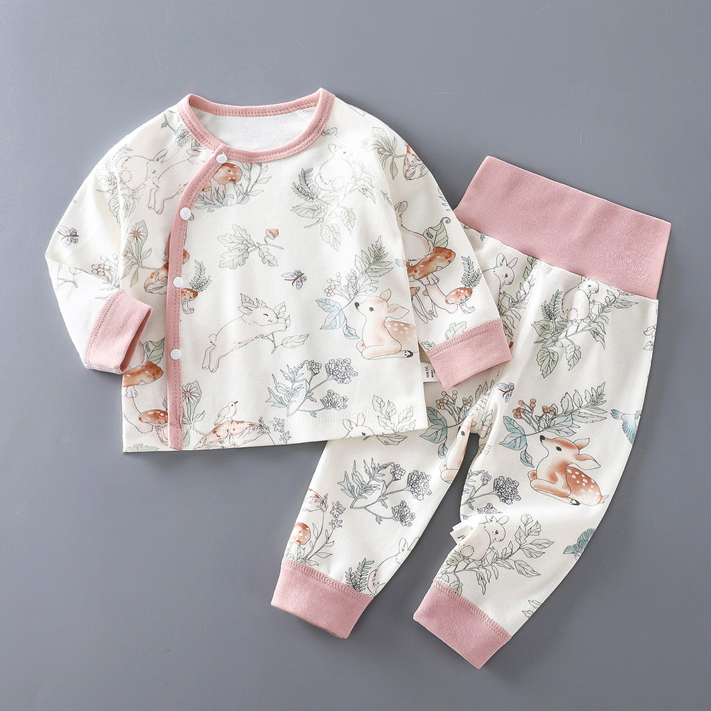 Minimalist Autumn 2-Piece Unisex Baby Pajama Set, Ages 3-24 Months | Color: Style 2 | Image 1