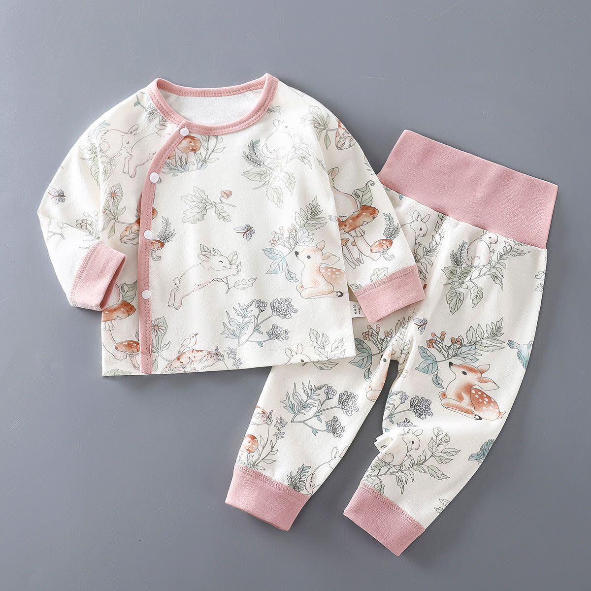 Minimalist Autumn 2-Piece Unisex Baby Pajama Set, Ages 3-24 Months | Color: Style 2 | Image 1