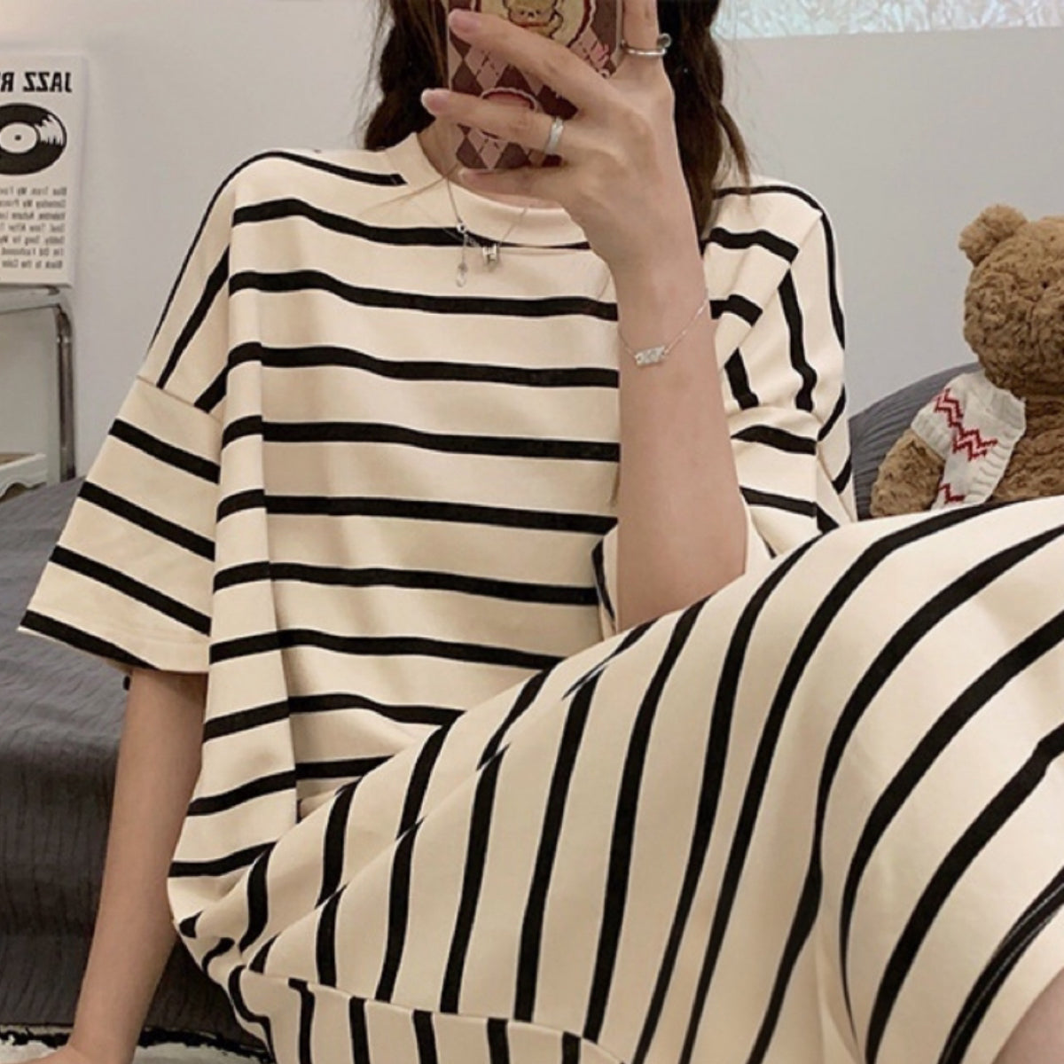 Sweet Feminine Summer Women 's Short  Sleeve Sleep Dress | Color: Style 1 | Image 2