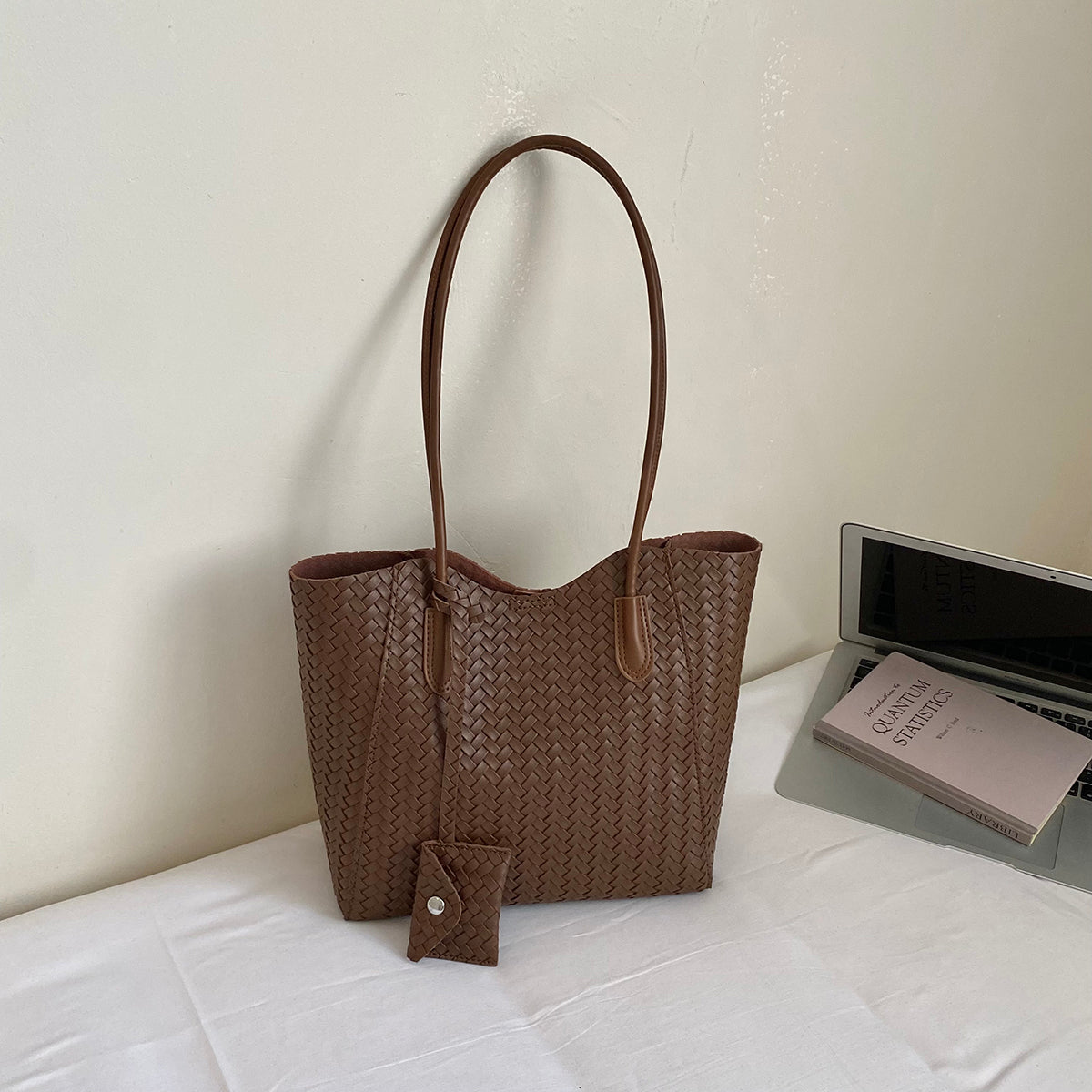 Trendy All-Season PU/Artificial Leather/Microfiber Leather Women's Handbags Tote Bags | Color: Coffee | Image 1