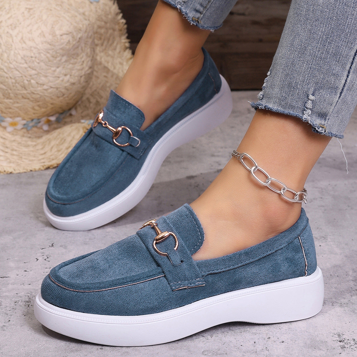 Modern Chic All-Season Cloth / Textile Women's Casual Shoes | Color: Blue | Image 1