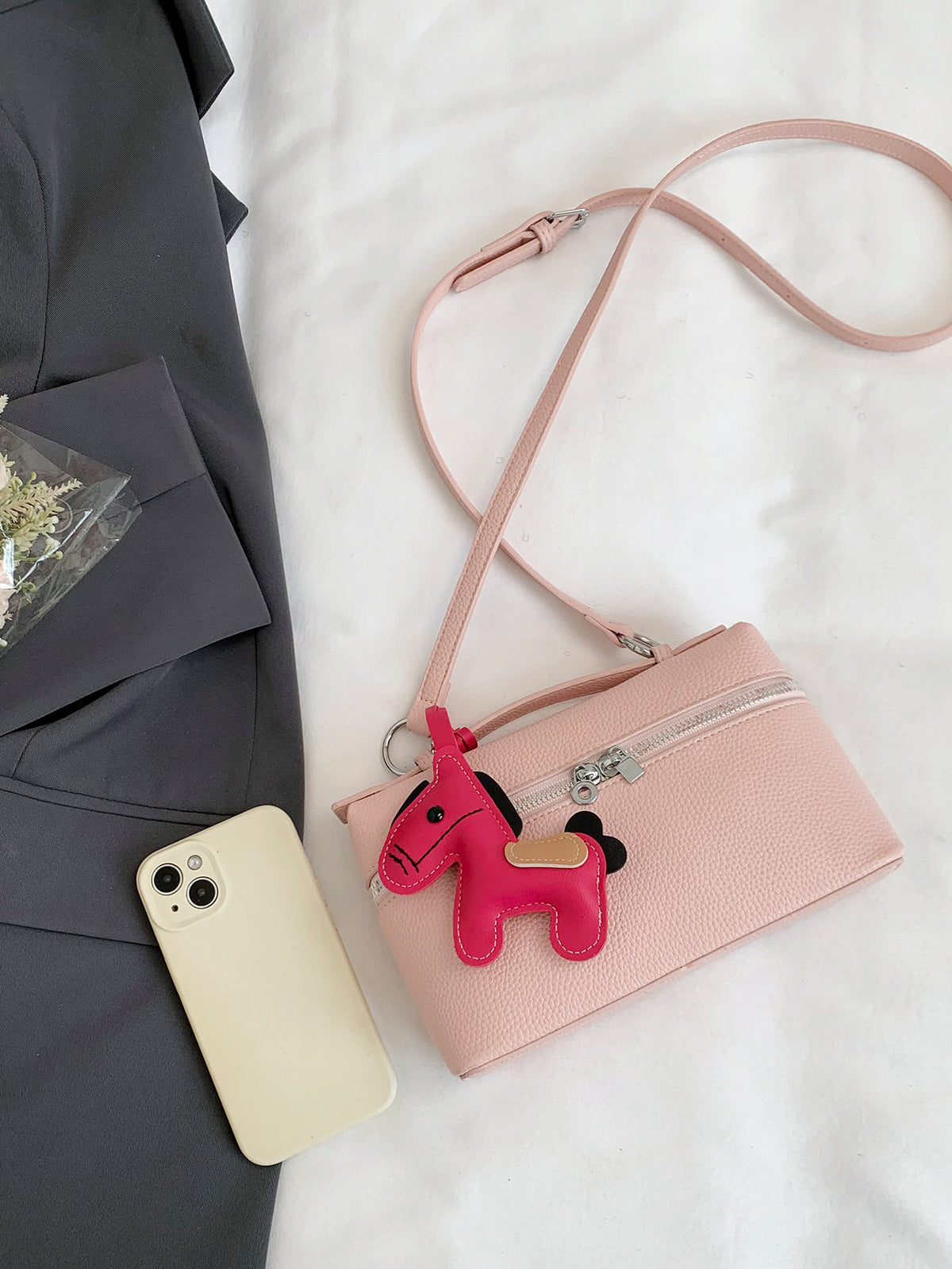 Modern Chic All-Season PU/Artificial Leather/Microfiber Leather Women's Crossbody Bags Box Bags | Color: Pink | Image 2