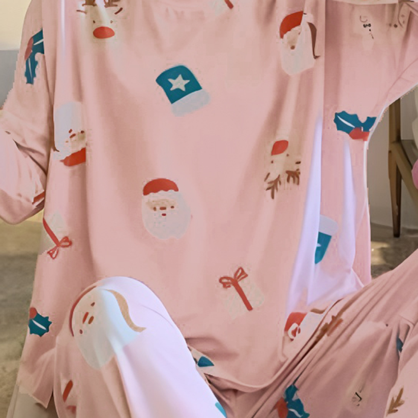 Modern Chic Sweet Feminine All-Season 2 Pcs Women 's Long Sleeve Sleep Set | Color: Style 3 | Image 3