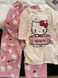 Modern Chic All-Season Sweet Feminine Summer 2 Pcs Women 's Short  Sleeve Sleep Set | Color: Style 1 | Image 1