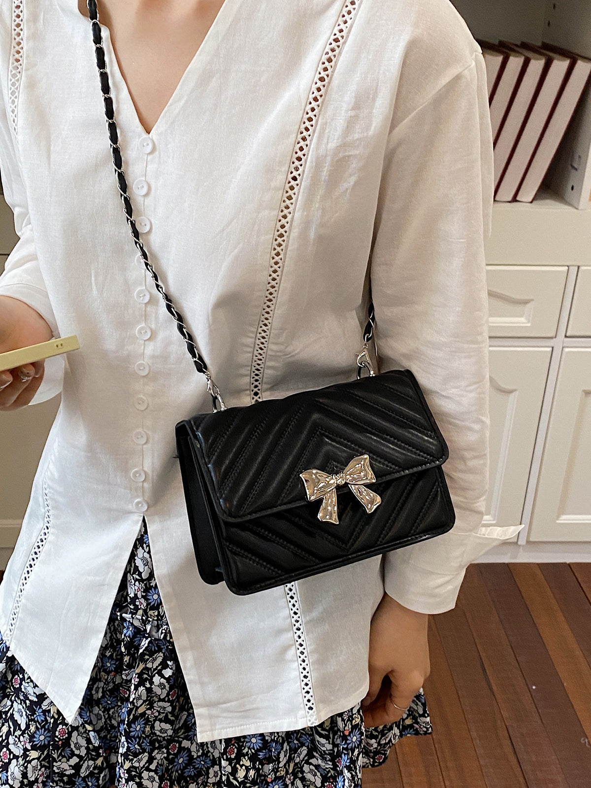 Modern Chic All-Season PU/Artificial Leather/Microfiber Leather Women's Crossbody Bags Other Bags | Color: Black | Image 1