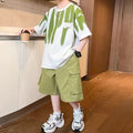 Casual Sporty Summer 2-Piece Boys' Pants Suit, Ages 4-14 | Color: Green | Image 1