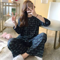 Modern Chic Sweet Feminine All-Season 2 Pcs Women 's Long Sleeve Sleep Set | Color: Style 1 | Image 1