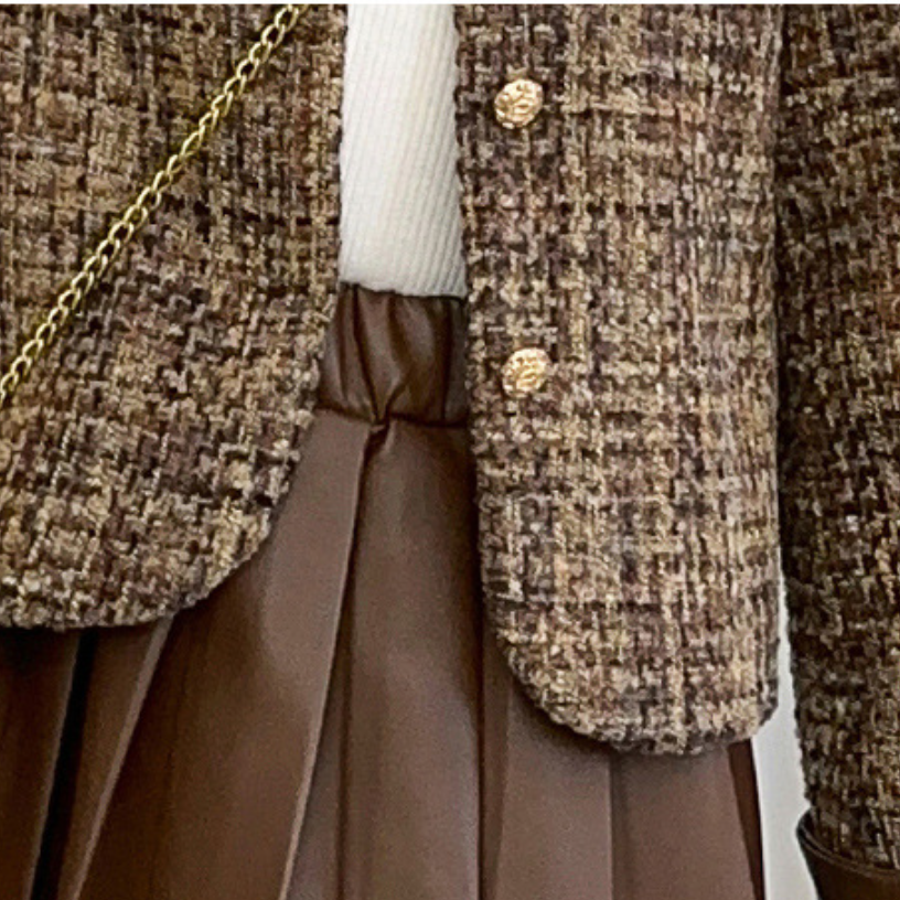Elegant Winter 2-Piece Girls' Dress Suit, Ages 4-14 | Color: Brown | Image 2