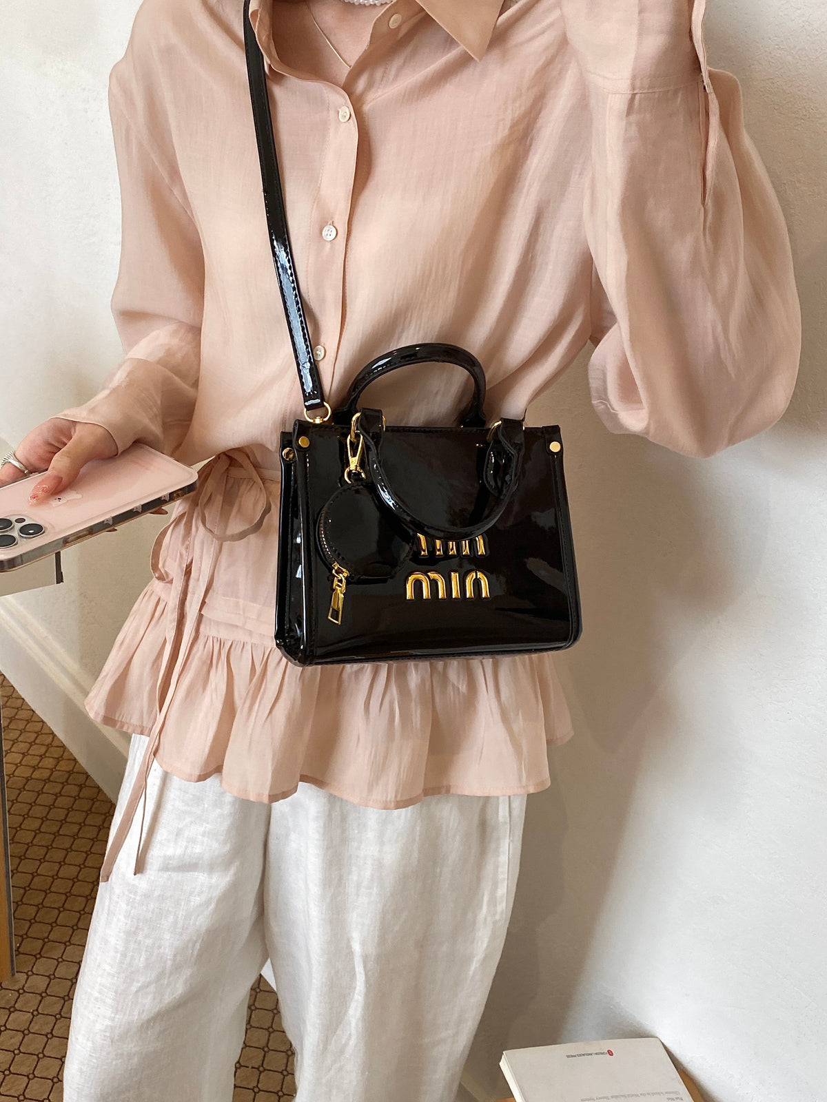Modern Chic All-Season PU/Artificial Leather/Microfiber Leather Women's Shoulder Bags Other Bags | Color: Black | Image 1