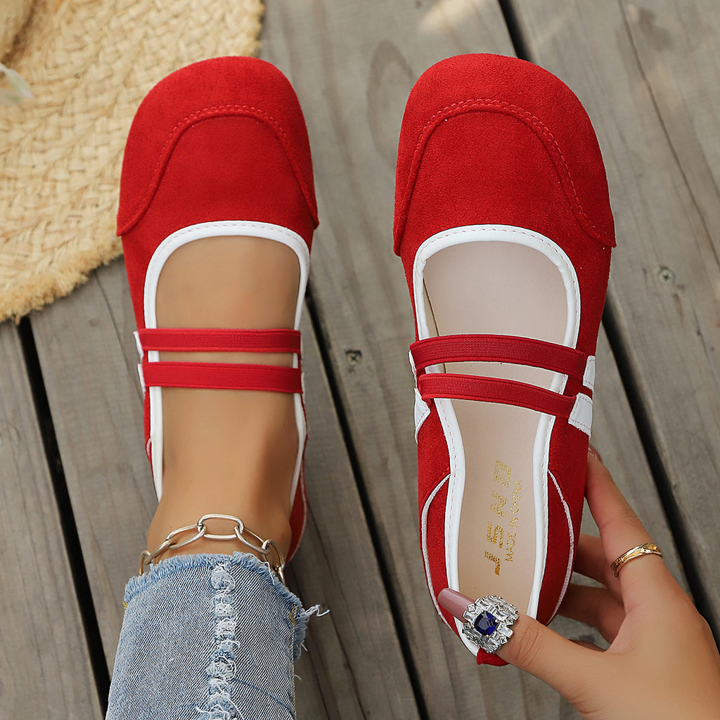 Modern Chic All-Season Cloth / Textile Women's Flat Shoes | Color: Red | Image 1