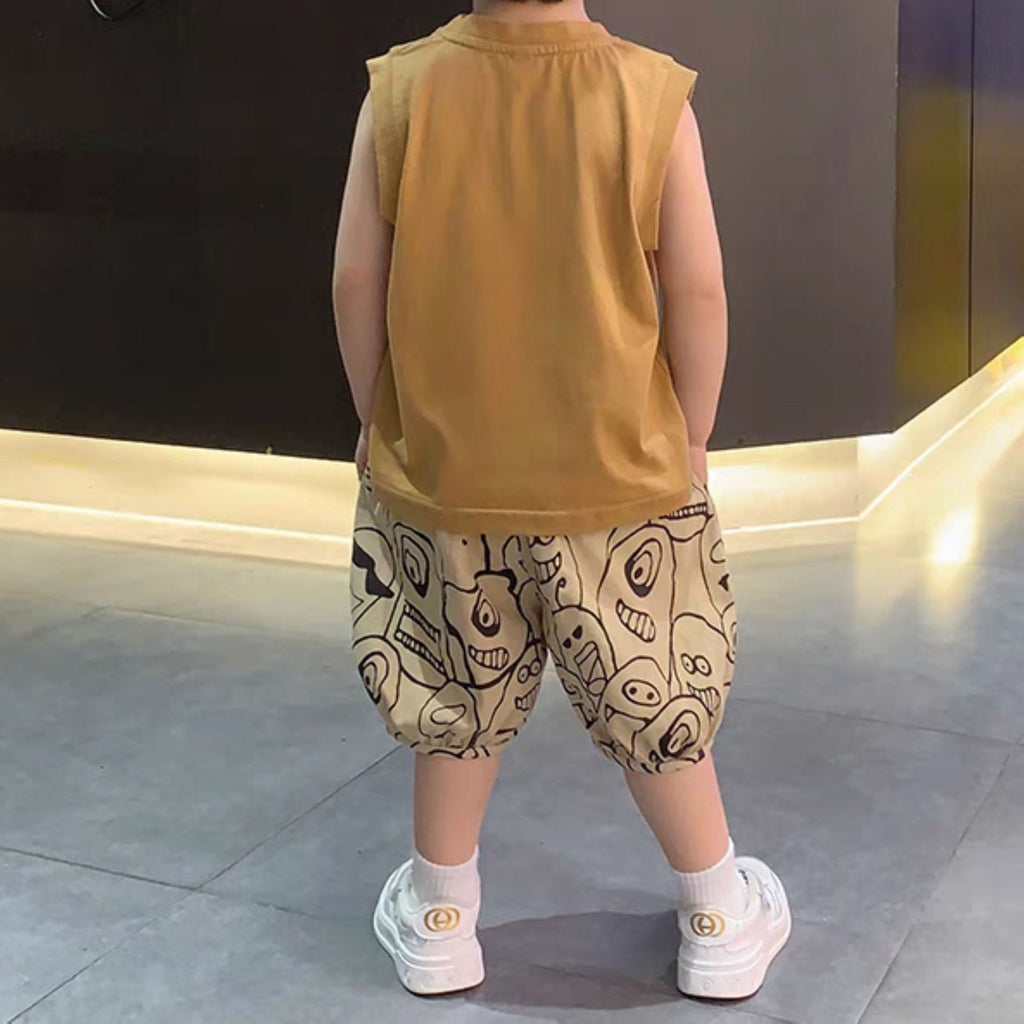 Casual Sporty Summer 2-Piece Boys' Pants Suit, Ages 2-8 | Color: Style 1 | Image 2