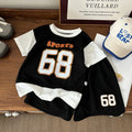 Casual Sporty Summer 2-Piece Boys' Pants Suit, Ages 2-7 | Color: Black | Image 1