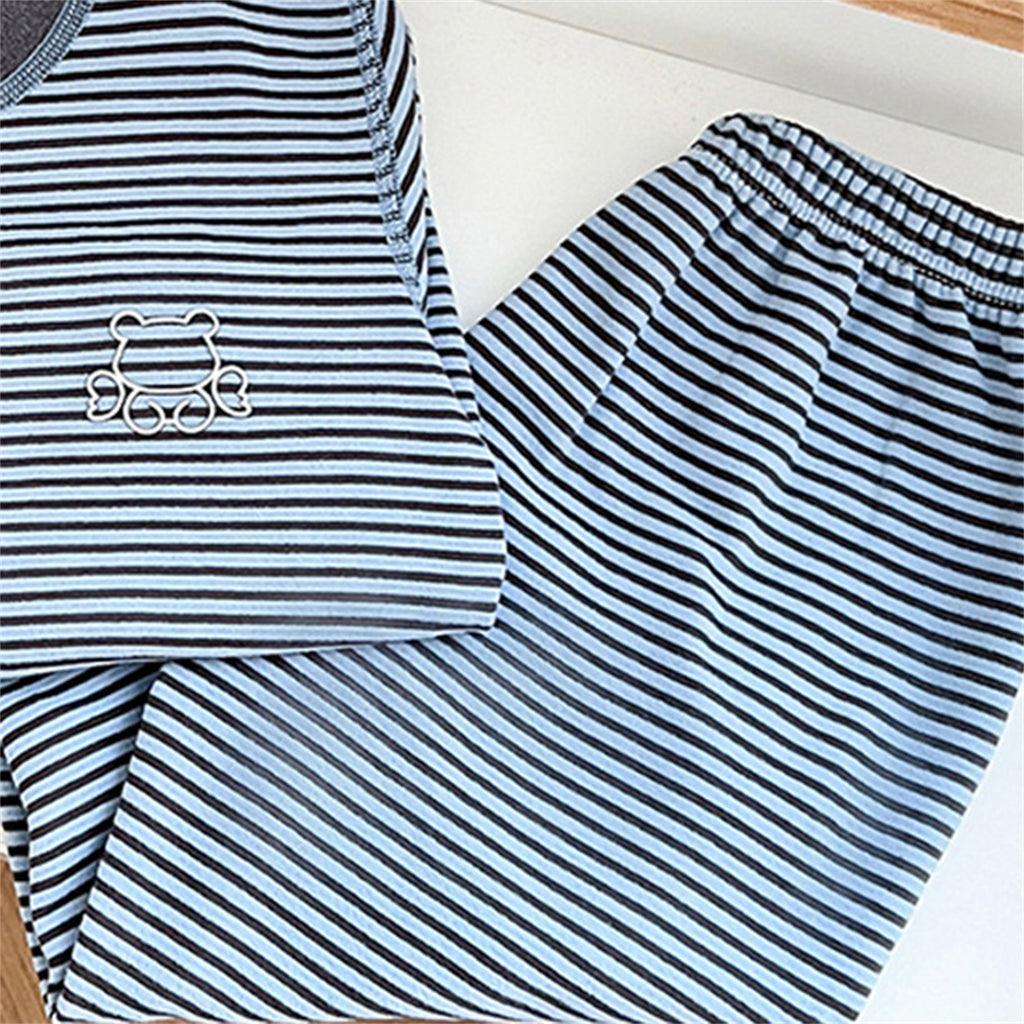 Minimalist Winter 2-Piece Boys' Pajama Set, Ages 2-9 | Color: Blue | Image 3