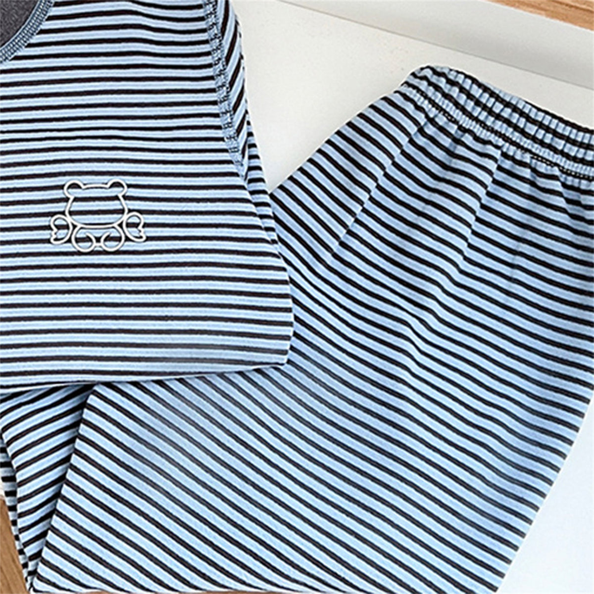 Minimalist Winter 2-Piece Boys' Pajama Set, Ages 2-9 | Color: Blue | Image 3