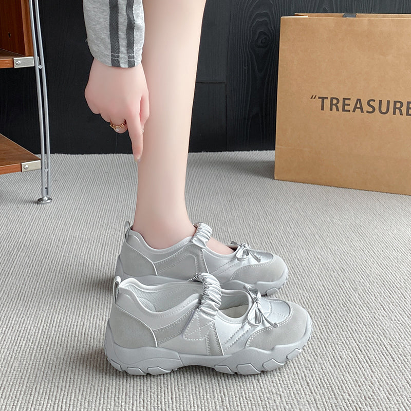 Modern Chic All-Season PU/Artificial Leather/Microfiber Leather Women's Casual Shoes | Color: Silver | Image 2