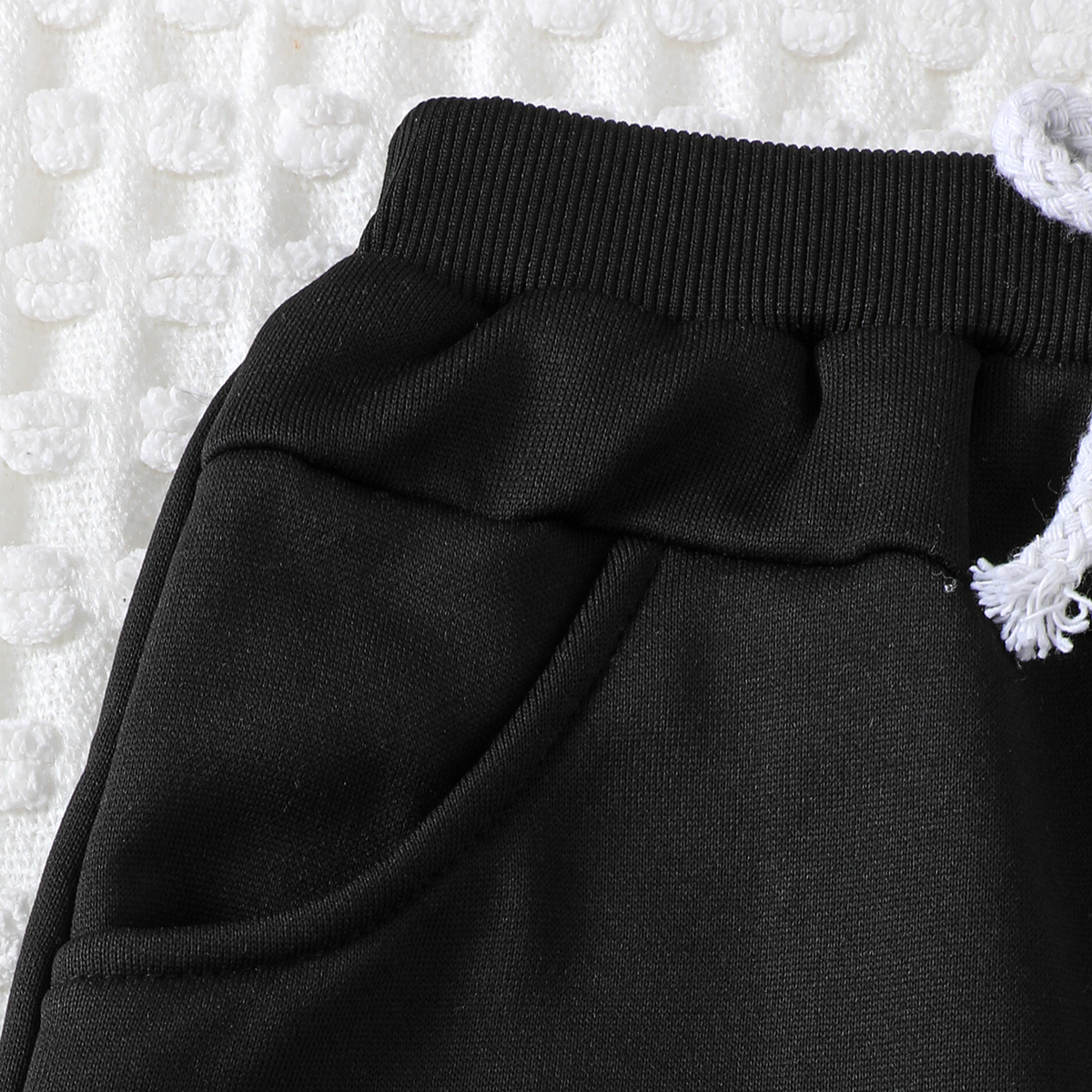 Casual Sporty Autumn 2-Piece Baby Boys' Pants Suit, Ages 0-24 Months | Color: Black | Image 2