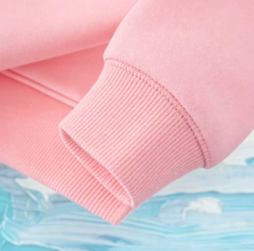 Modern Chic All-Season Minimalist Autumn Unisex Kids' Sweatshirt, Ages 2-14 | Color: Pink | Image 2