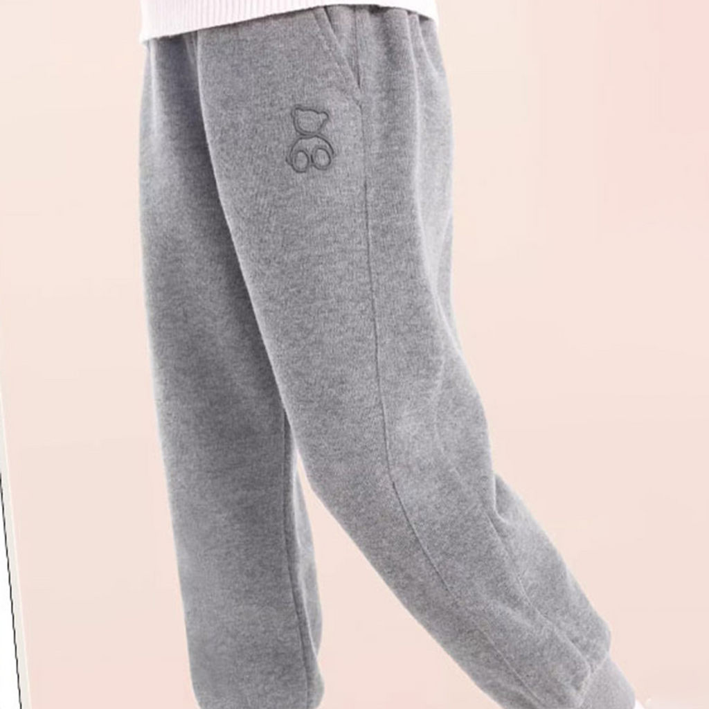 Casual Sporty Autumn Unisex Kids' Casual Pants, Ages 3-13 | Color: Light Grey | Image 3