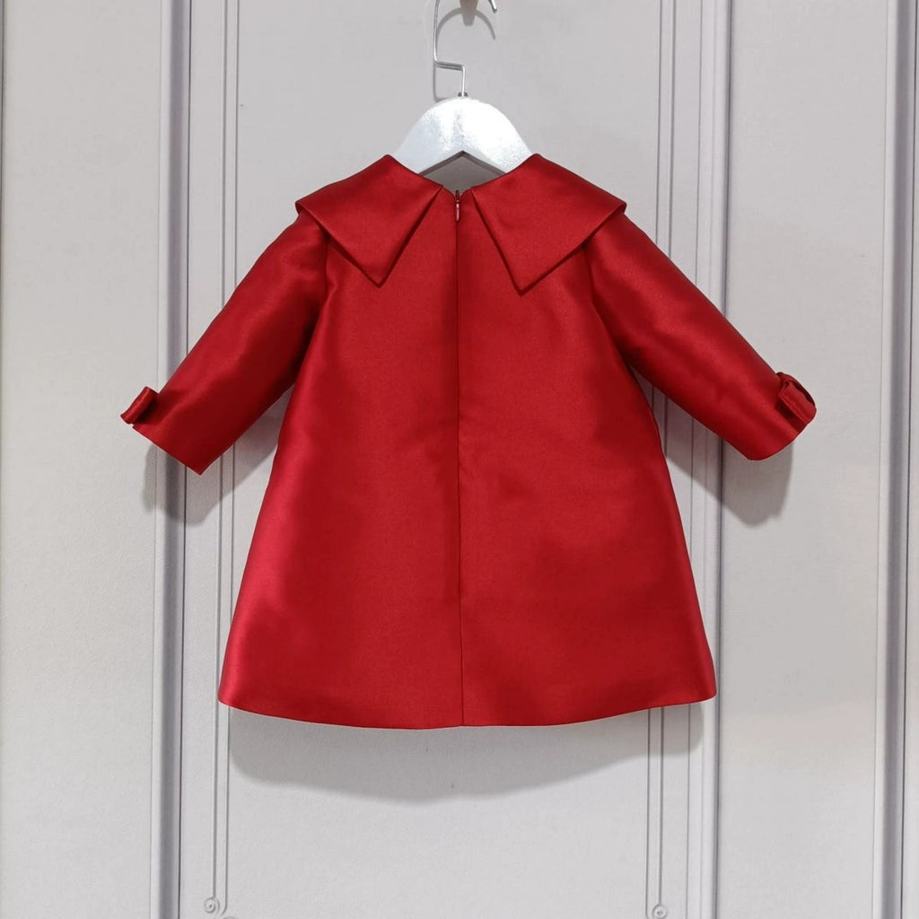 Elegant All-Season Girls' Party Dress, Ages 2-9 | Color: Red | Image 3