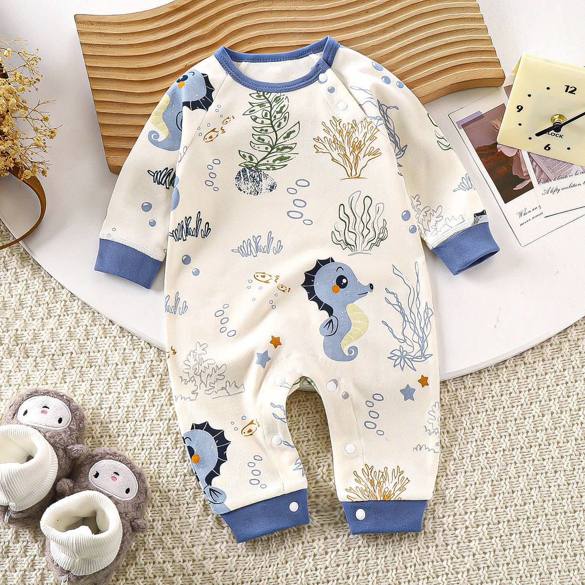 Minimalist Autumn Unisex Baby Jumpsuit, Ages 1-24 Months | Color: Style 2 | Image 1