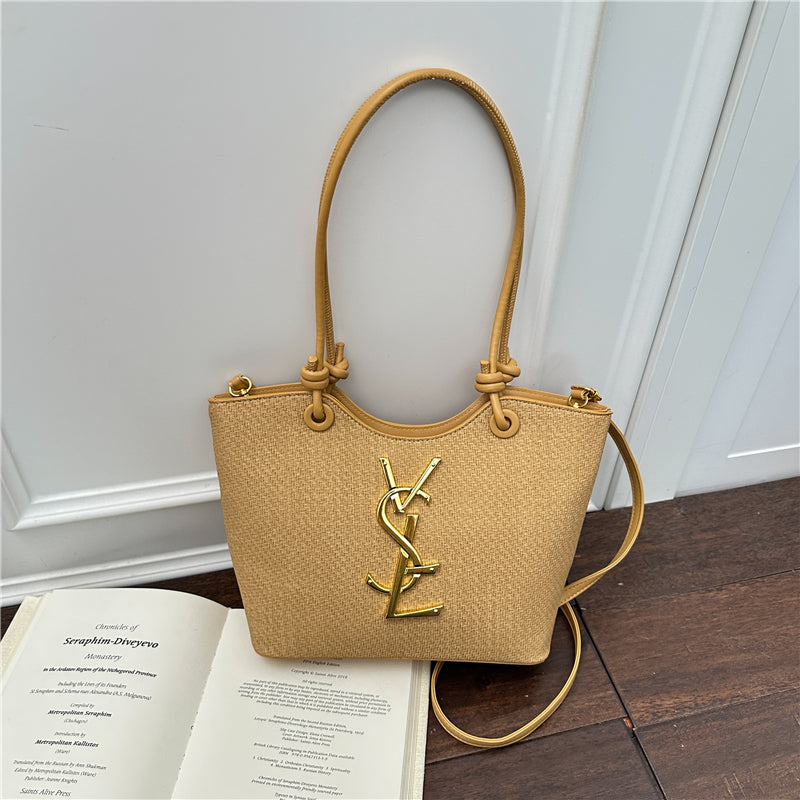 Modern Chic All-Season PU/Artificial Leather/Microfiber Leather Women's Handbags Tote Bags | Color: Khaki | Image 1