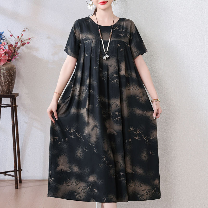 Casual Sporty Summer A-Line Dress | Color: Aurora Black | Image 1