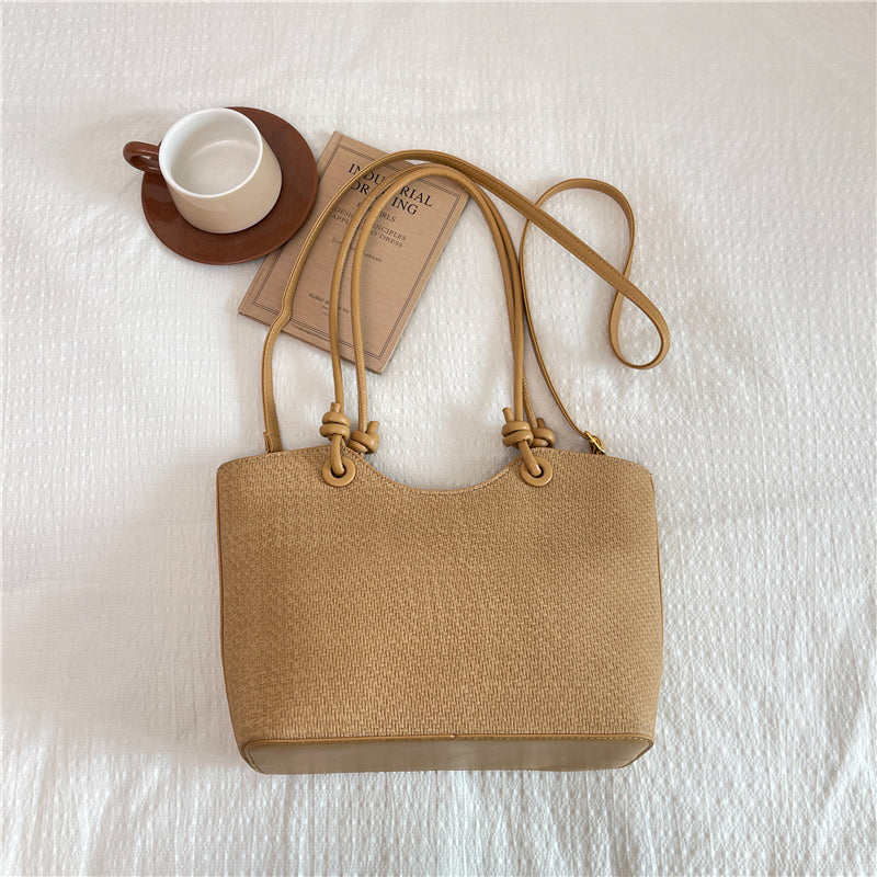 Modern Chic All-Season PU/Artificial Leather/Microfiber Leather Women's Handbags Tote Bags | Color: Khaki | Image 3