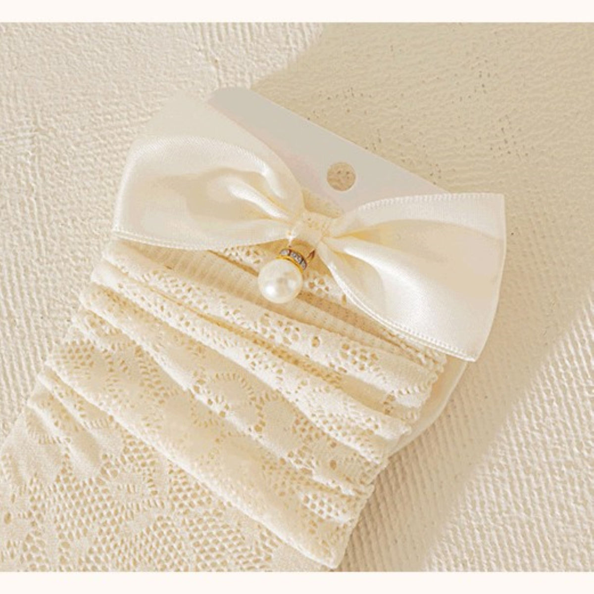 Sweet & Cute Summer Girls' Calf Socks | Color: Beige | Image 3