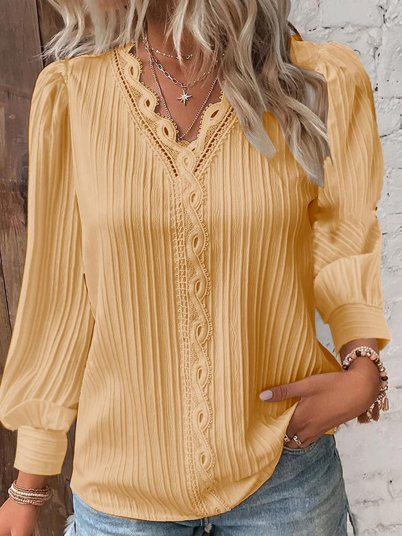 Modest All-Season Blouse | Color: Yellow | Image 1