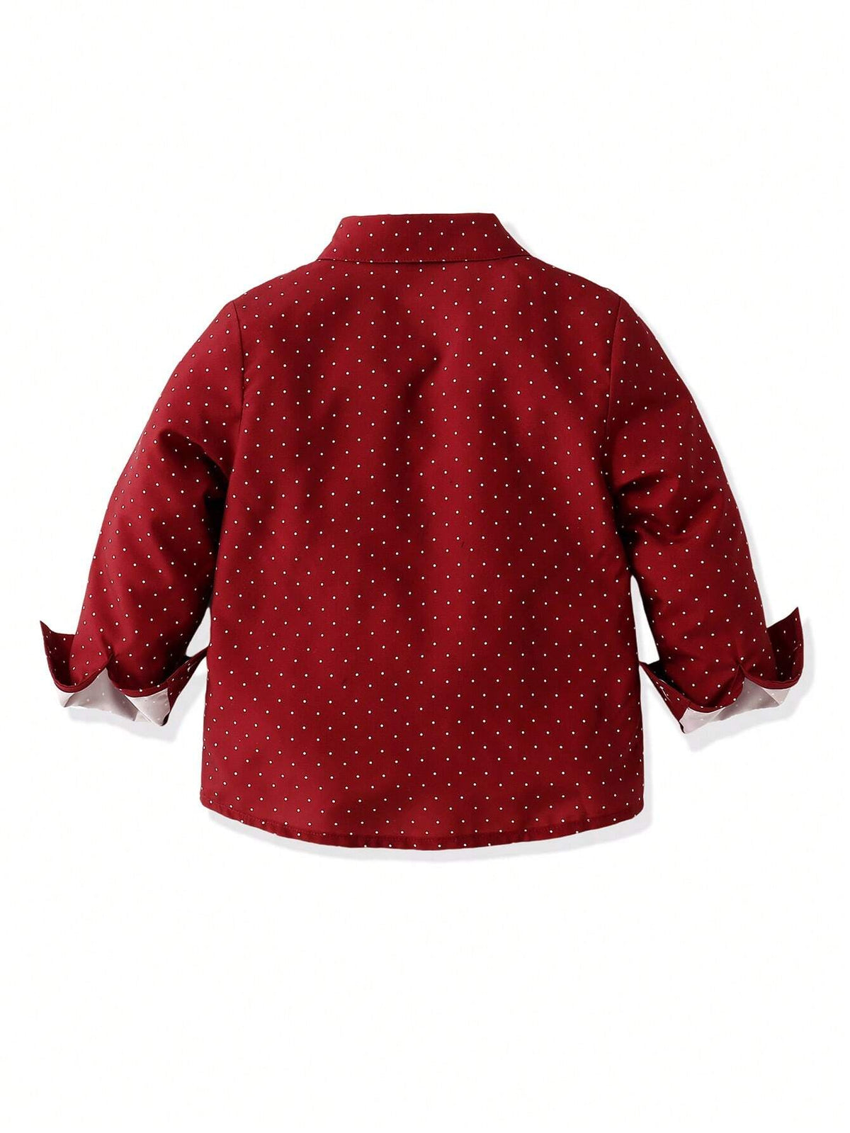 Minimalist Autumn Boys' Shirt, Ages 3-9 | Color: Red | Image 2