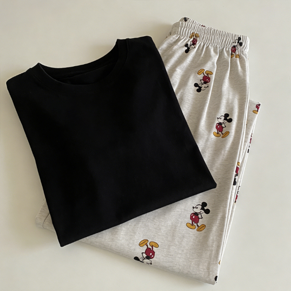 All-Season Sweet & Cute Summer 2 Pcs Women 's Short  Sleeve Sleep Set | Color: Style 1 | Image 1