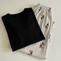 All-Season Sweet & Cute Summer 2 Pcs Women 's Short  Sleeve Sleep Set | Color: Style 1 | Image 1