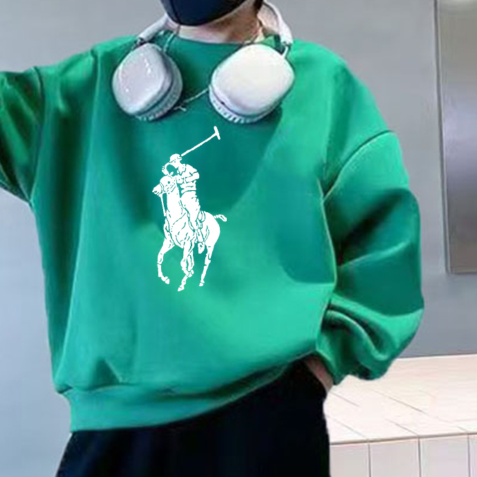 Modern Chic All-Season Minimalist Autumn Boys' Sweatshirt, Ages 4-14 | Color: Green | Image 3